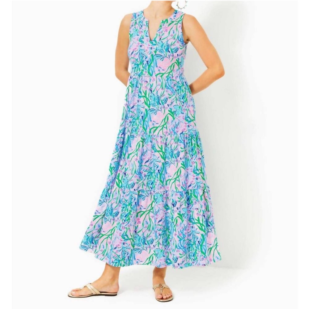 NWT Sydnee Maxi Dress Multi Seacret Escape Size Small